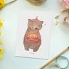Mr. & Mrs. Panda Postkarte Bär Torte 40. Geburtstag - Weiß Produktbild-Vorschau 2