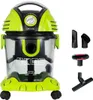 A green and black wet and dry vacuum cleaner with various attachments shown on a white background. Anteprima dell’immagine prodotto