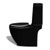 vidaXL Stand-WC & Bidet Set Schwarz Keramik Produktbild-Vorschau 3