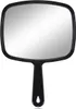 A black hand mirror with a rectangular reflective surface and a handle. Produktbild-Vorschau