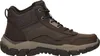 A side view of a single brown hiking boot against a white background. Voir les images du produit