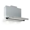 A white and silver under-cabinet range hood with LED lights. Produktbild-Vorschau