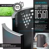Close-up view of a kettle and toaster with marketing text and diagrams highlighting features. Produktbild-Vorschau