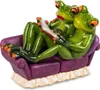 Formano lustige Frösche Figur Froschpaar auf Couch mit Buch Produktbild-Vorschau 2