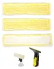 A set of cleaning accessories for a window vacuum cleaner, including microfiber pads and a handheld device. Produktbild-Vorschau
