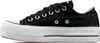 A side view of a black Converse Chuck Taylor All Star Lift Ox sneaker with a white platform sole. Anteprima dell’immagine prodotto