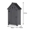 Gartenschrank wetterfest Geräteschuppen Holz 65 x 46 x 137 Produktbild-Vorschau 3