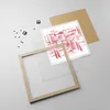 Gerahmtes Poster - Rahmen in heller Eiche - Rot Textur Produktbild-Vorschau 4