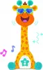 A stuffed toy giraffe with sunglasses and musical notes around it. Náhled obrázku produktu