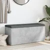 vidaXL Banc avec espace de rangement gris béton 102x42x45 Voir les images du produit 3