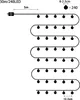 Diagram showing the layout and dimensions of a string of LED lights. Náhled obrázku produktu