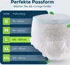 A size chart for adult diapers with a product image. Produktbild-Vorschau