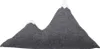 A pillow shaped like mountains with white snow-capped peaks, set against a white background. Produktbild-Vorschau