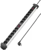 A power strip with multiple outlets and two switches, shown against a white background. Produktbild-Vorschau