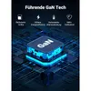 Abstract digital background with a central glowing cube labeled 'GaN' and surrounding circuitry. Produktbild-Vorschau