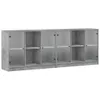 vidaXL Knihovna s dvířky betonově šedá 204x37x75 cm Náhled obrázku produktu 2