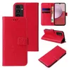 A collage of images showing a red flip phone case with a floral design from multiple angles. Produktbild-Vorschau