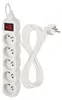 Prodlužovací kabel 5 m / 5 zásuvek / s vypínačem / bílý / PVC / 1 mm2 Náhľad obrázku produktu