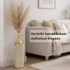 Leewadee Große Bodenvase 14 x 65 cm - Metall in gold Produktbild-Vorschau 8