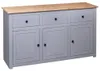 vidaXL Dressoir, grijs, 135x40x80 cm, grenenhout, Productafbeelding-voorbeeld 4