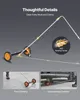 A pressure washer attachment with wheels for cleaning floors and undercarriages, shown in use and with feature callouts. Podgląd zdjęcia produktu
