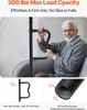An elderly man is sitting on a couch and holding onto a black safety grab bar. There are close-up shots of the grab bar's handle and its diameter. Voir les images du produit
