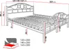 Kovová manželská postel 140x200 TEJANO - černá Náhled obrázku produktu 7