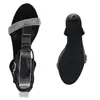 van-hill Damen Plateau Stiletto Sandaletten Schwarz Strass Produktbild-Vorschau 3
