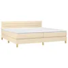 Boxspringbett mit Matratze & LED Creme 200x200 cm Stoff Produktbild-Vorschau 4
