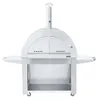 A stainless steel wood-fired pizza oven on a stand with wheels, shown against a white background. Produktbild-Vorschau