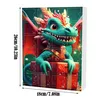 A close-up of a Christmas advent calendar featuring a cartoon dragon. Produktbild-Vorschau