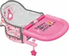 A pink baby doll high chair with a clamp for attaching to a table. Produktbild-Vorschau