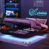 CDGlobal letto imbottito con LED, letto a molle idrauliche Anteprima dell’immagine prodotto 1