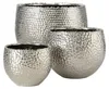 Übertopf Lajos Steingut H.10/14/19 Ø.13/17/24 cm silber 3er Produktbild-Vorschau 1