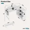 L-Form Büro Schreibtisch 107cm mit Monitorständer & Licht - Produktbild-Vorschau 6