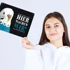 Hier wachen wir! Metallschild XL mit Wellensittich blau Produktbild-Vorschau 3