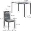 Jídelní stůl sestava Vicco Grand Šedá 120 x 75 cm Sada 4 Náhled obrázku produktu 7