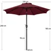 Yaheetech Sonnenschirm ø 270 cm Gartenschirm Knickbarer Produktbild-Vorschau 4