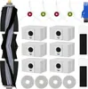 A collection of vacuum cleaner accessories, including a main brush, dust bags, mop cloths, side brushes, and a cleaning tool, arranged on a white background. Produktbild-Vorschau