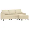 vidaXL 3-Sitzer-Sofa mit Hocker Creme 180 cm Stoff Produktbild-Vorschau 3