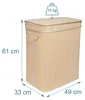 Relaxdays Wäschekorb mit Deckel, Bambus, 90 l, faltbare Produktbild-Vorschau 4