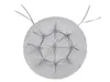A round, tufted cushion with ties, shown from a top-down perspective against a white background. Produktbild-Vorschau