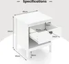 Comodino KOMFOTTEU bianco, comodino con cassetto e ripiano Anteprima dell’immagine prodotto 5