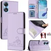 Leder Hülle für Oppo A78 5G / A1X 5G Süße Katze Flip Case Produktbild-Vorschau 1