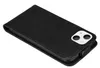 A black flip case for a smartphone, showing the camera cutout. Náhľad obrázku produktu