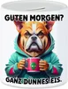 Guten morgen? Ganz dünnes Eis Hund Spardose Langschläfer Produktbild-Vorschau 1