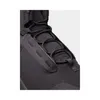 Close-up view of the lacing system and upper material of a black sports shoe. Anteprima dell’immagine prodotto