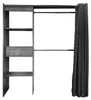 Offene Garderobe mit Vorhang Betonoptik Produktbild-Vorschau 2