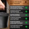 BLACK OAK Ascheeimer LANIN 8L – schwarz mit Deckel, hellem Produktbild-Vorschau 6