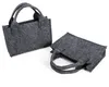 Filztasche dunkelgrau rustikal mit Henkel 21 x 14 x 6 cm Produktbild-Vorschau 2
